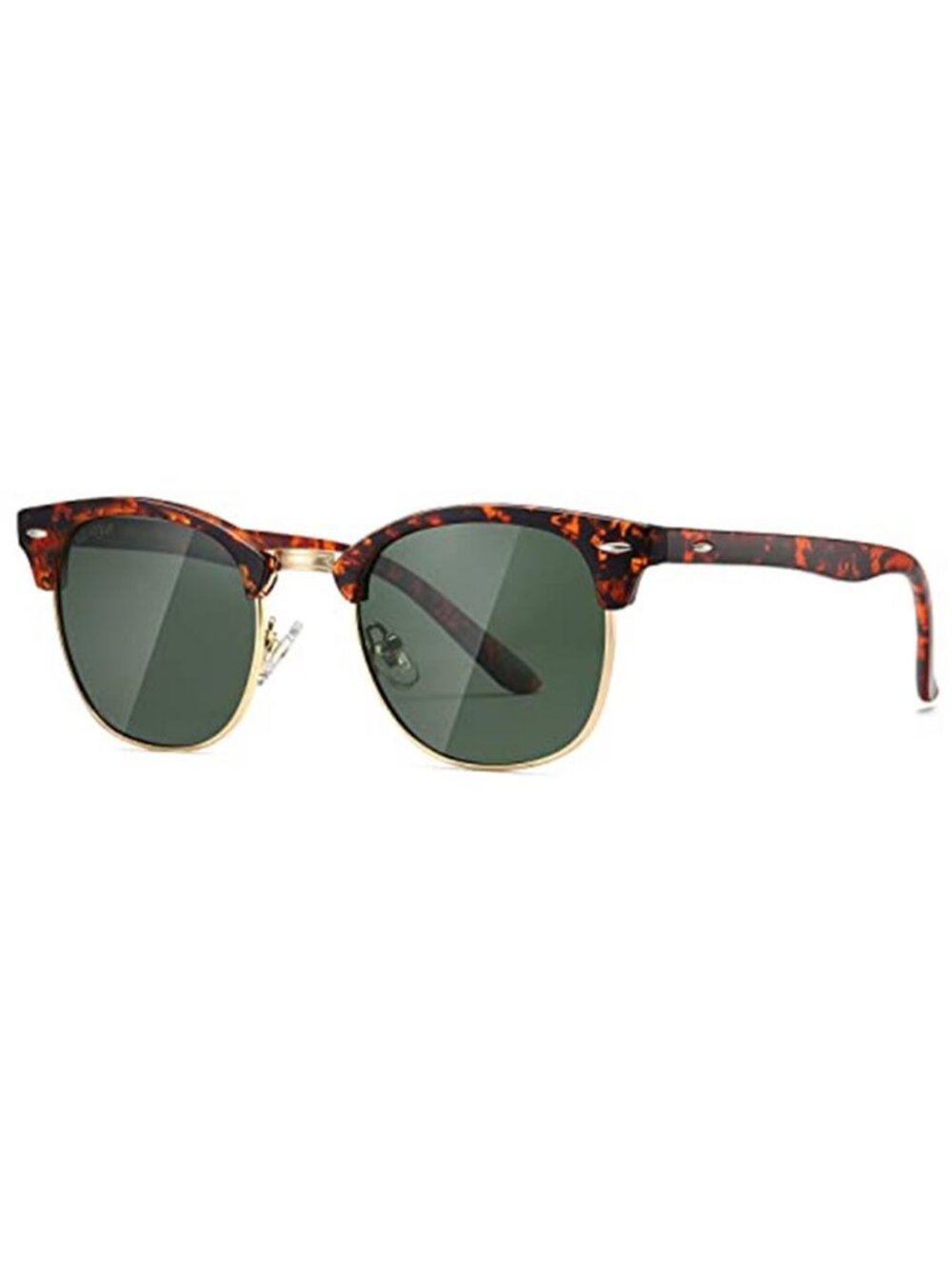 Polarized Tortoise Sunglasses Unisex Retro Semi Rimless UV400 Classic Shades
